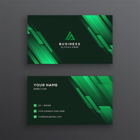 Premium Vector Futuristic Abstract Green Business Card Template