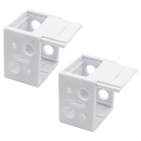 Waziaqoc 2PCS Plastic Blind Brackets, 1 Inch White Low Profile Box