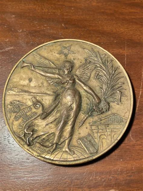 GRAND MÉDAILLE EN Bronze Signé P DEGREEF Graveur Bruxelles EUR 15 00