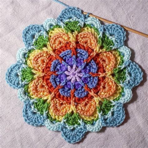 Flower Puddles Motif And Granny Crochet Pattern By Madlandia