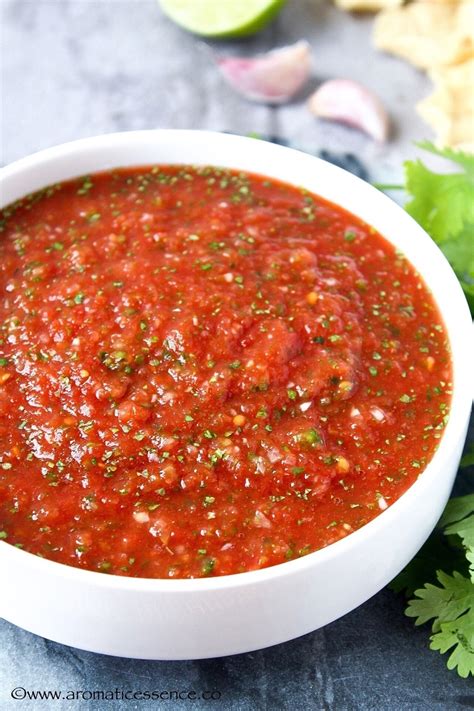 Homemade Salsa Recipe Restaurant Style Aromatic Essence