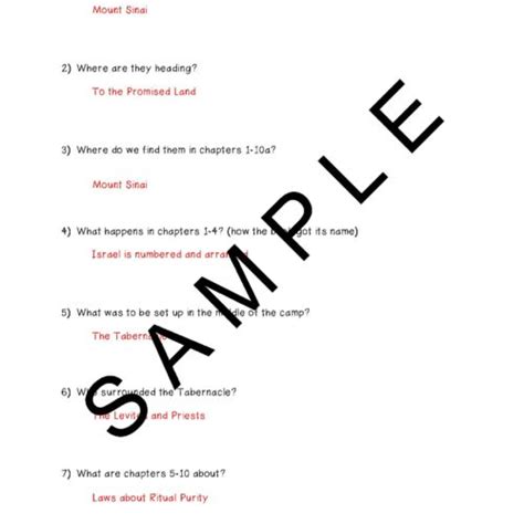 Summary of Bible book of Numbers Overview Activity - Classful