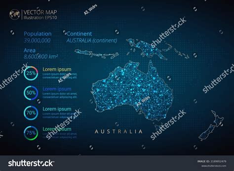 Australia Continent Map Infographics Vector Template Stock Vector ...