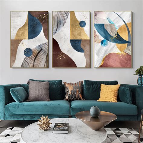 Abstract Painting Print Framed Wall Art Set Of 3 Prints Etsy