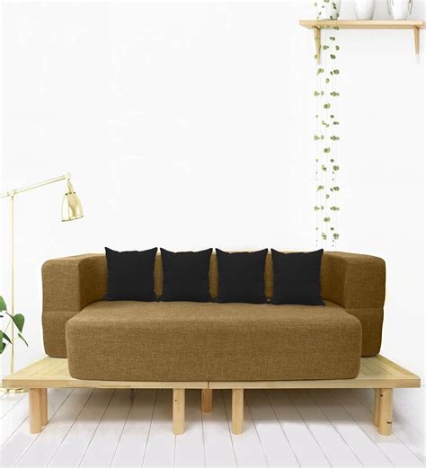 Buy Addo Inch Foam X In Beige Colour Queen Size Sofa Cum