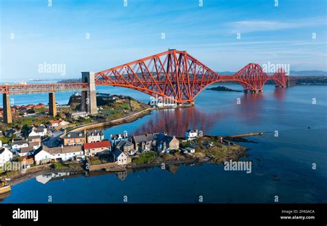 Aerial view of North Queensferry and Forth Bridge ( Forth Railway ...