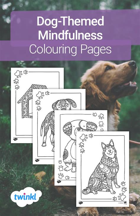 Dog Themed Mindfulness Colouring Pages Mindfulness Colouring