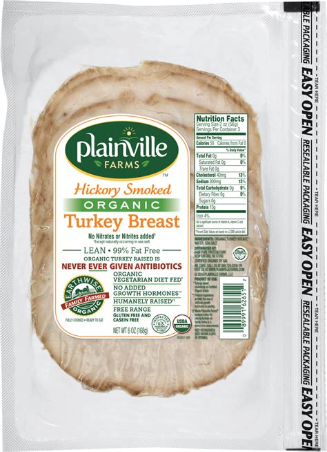 Organic Pre Sliced Hickory Smoked Turkey — Plainville Farms