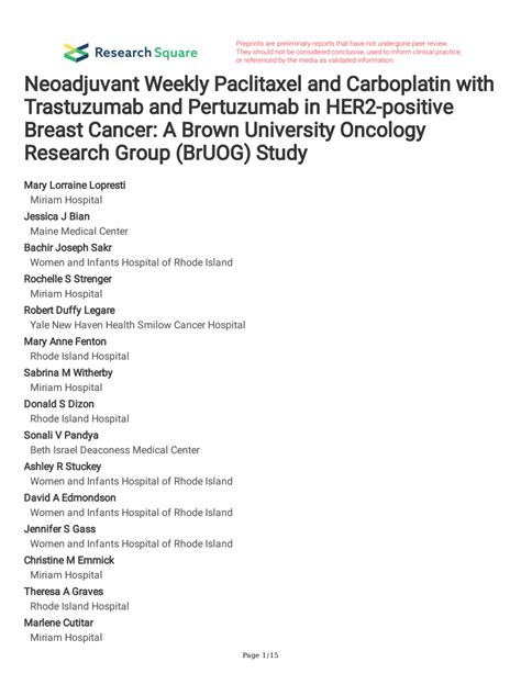 Pdf Neoadjuvant Weekly Paclitaxel And Carboplatin With Trastuzumab