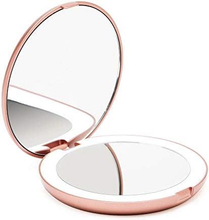 Fancii LED Compact Makeup Mirror For Handbag 1X 10X Magnifying