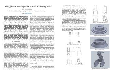 Design and Development of Wall Climbing Robot | Papers With Code