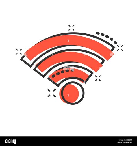 Icono De Internet Wifi En El Cómic De Estilo La Tecnología Inalámbrica