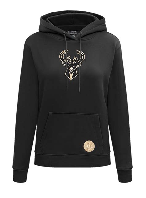 Women's Pro Standard Black & Gold Milwaukee Bucks Hooded Sweatshirt ...