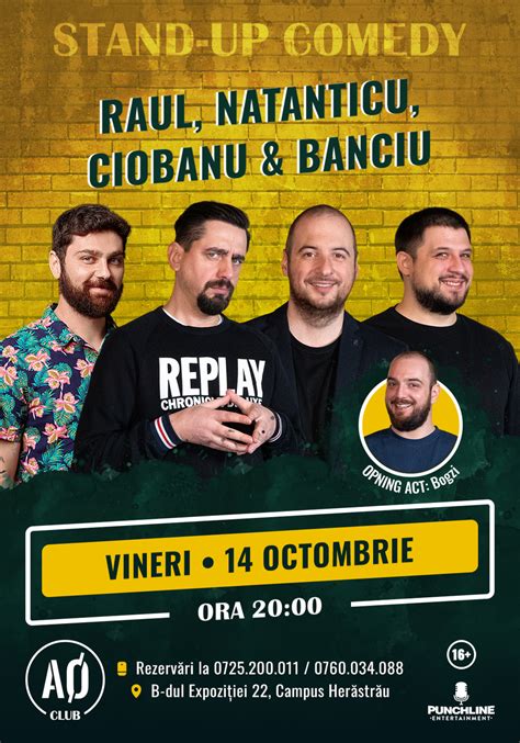 Bilete Stand Up Comedy Cu Natanticu Ciobanu Raul Banciu Si Bogzi