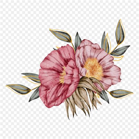 Hand Paint Watercolor PNG Picture Vintage Flower Watercolor Hand Paint