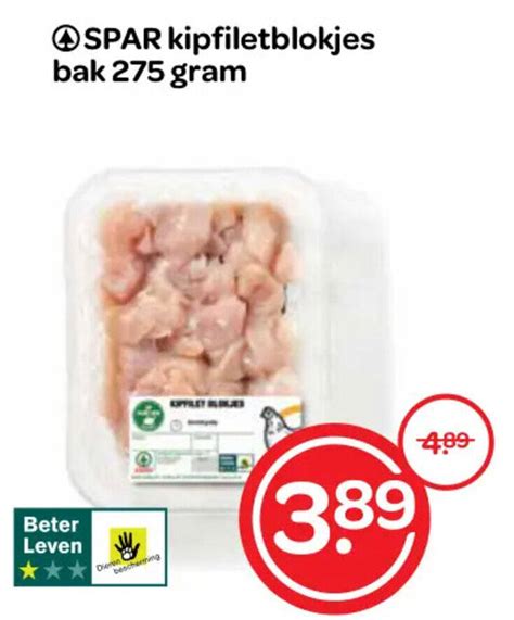 SPAR Kipfiletblokjes Bak 275 Gram Aanbieding Bij Spar