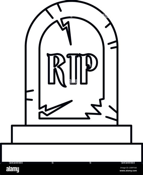 Grave RIP Icon Outline Style Stock Vector Image Art Alamy