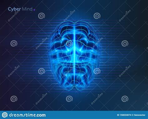 C Rebro Da Mente Do Cyber Ou Da Intelig Ncia Artificial Ilustra O Do