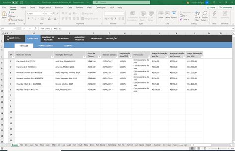 Planilha de Aluguel de Carros em Excel - Planilhas Prontas