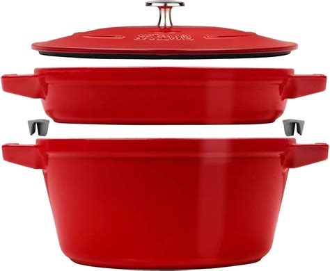 Amazon De Staub La Cocotte Kochtopfset Tlg Rund Gusseisen Kirsch