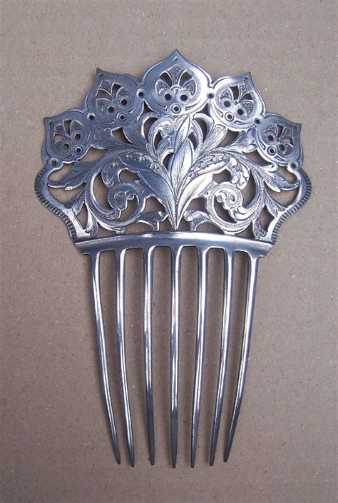 Antique Silver Hair Comb Hair Comb Antique Hair Combs Silver Hair Comb