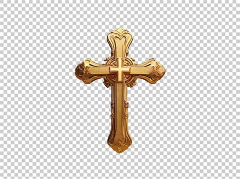 Premium Psd Golden Color Of Stylish Christians Cross Sign