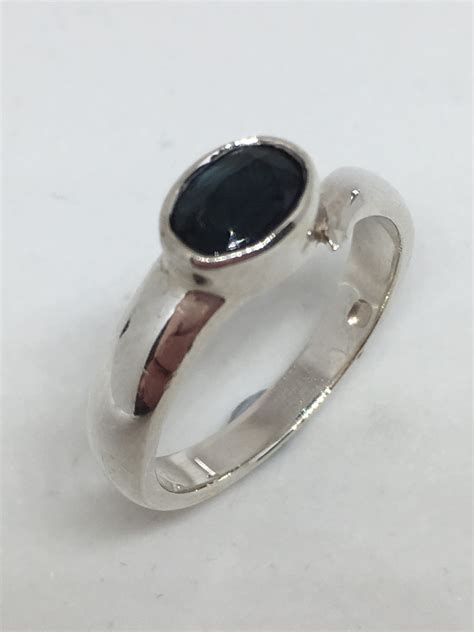 Silver Black Sapphire Ring - Andrea Spicer