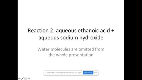 Molecular Explanation Of Aqueous Ethanoic Acid And Aqueous Sodium Hydroxide Youtube