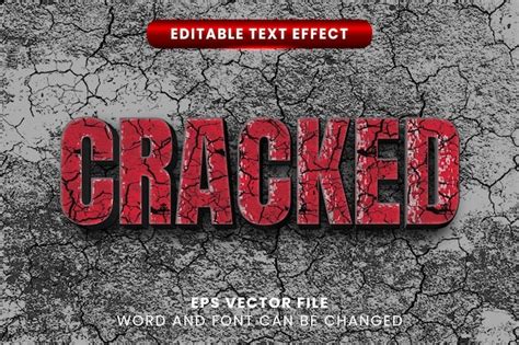 Premium Vector 3d Cracked Wall Text Effect