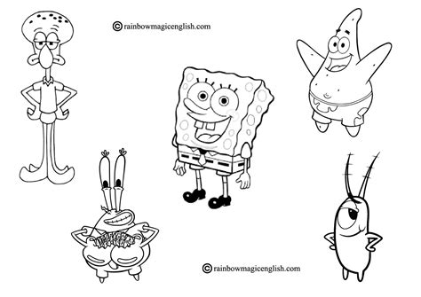 SpongeBob Disegni Da Colorare Rainbow Magic English