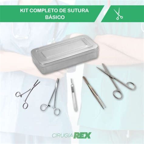 Kit Instrumental Completo De Sutura Básico Cirugía Rex