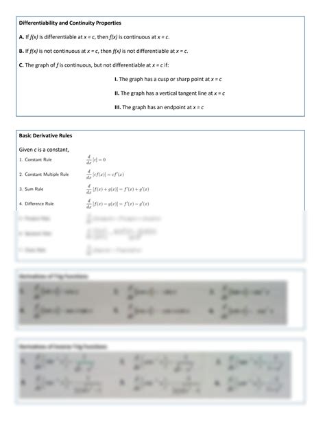 Solution Calculus Ab Bc Cheat Sheet Studypool