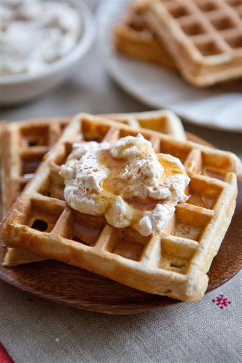 Recipe Eggnog Waffles With Spiced Whipped Cream Kitchn