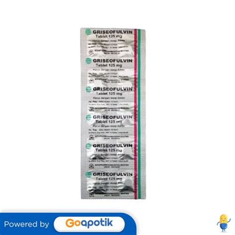 Jual GRISEOFULVIN NOVAPHARIN 125 MG STRIP 10 TABLET Shopee Indonesia