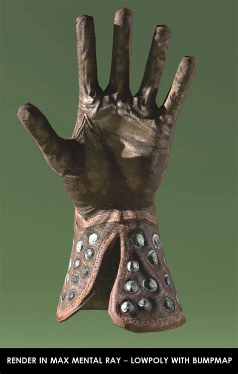 3d Leather Medieval Gauntlet Model