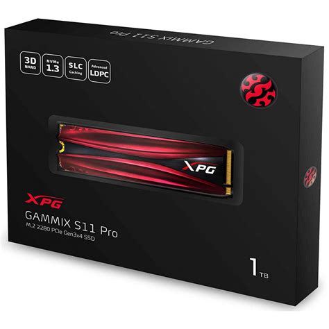 SSD XPG Gammix S11 Pro 1TB M 2 2280 NVMe Leitura 3500MBs E