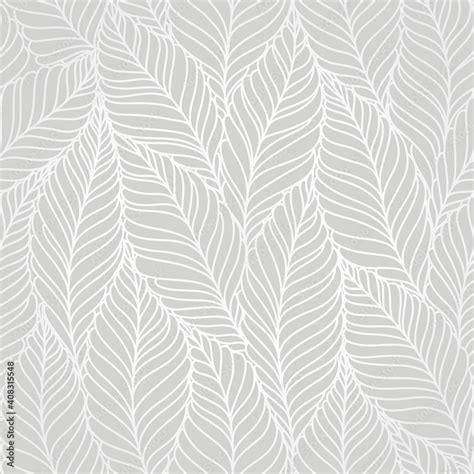 seamless abstract grey floral background with leaves Stock Vector ...