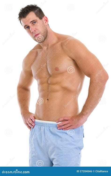 Portrait Of Muscular Sports Man Stock Photo Image Of Chest Sportsman