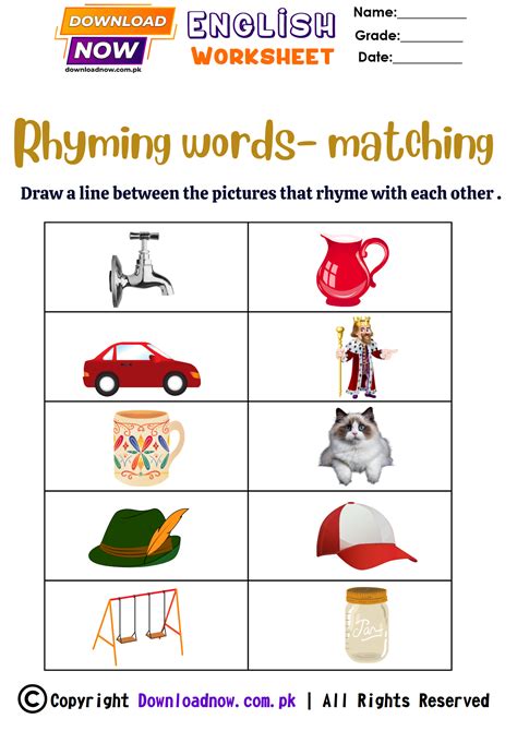 Rhyming words - Free Printable Worksheets