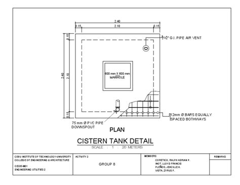 cistern tank layout