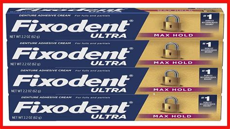 Fixodent Ultra Max Hold Secure Denture Adhesive Cream For Full And