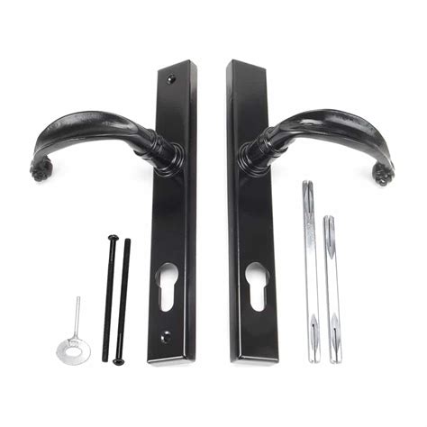 Black Cottage Slimline Lever Espagnolette Lock Set Period Home Style