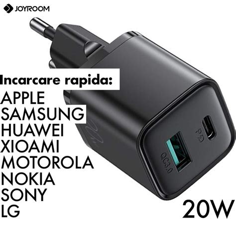 Incarcator Rapid Priza Joyroom Usb Type C Pd Qc W Negru L Qp