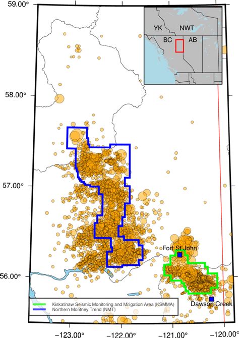 Previously Published Earthquakes From 2000 2018 Earthquakes Canada Download Scientific