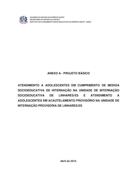 PDF PROJETO BÁSICO ultima versao Anexo A IASES relevantes para a