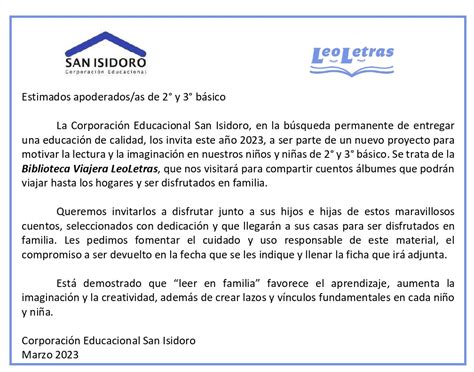 Carta Apoderados Para Colegios Page Colegio Fernando De Arag N