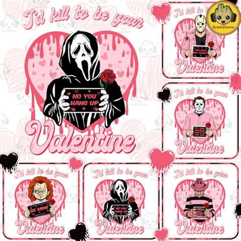 Valentine Horror Killers Png Bundle Id Kill To Be Your Valentine Png Bundle Be My Valentine