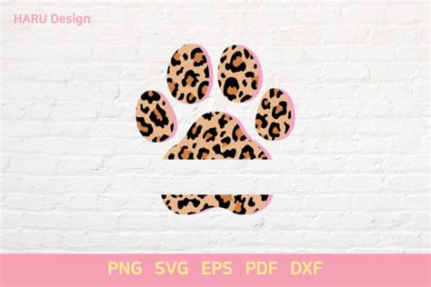 Leopard Print Paw Split Graphic By Harudesign · Creative Fabrica