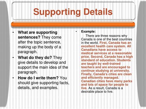supporting details definition types examples video