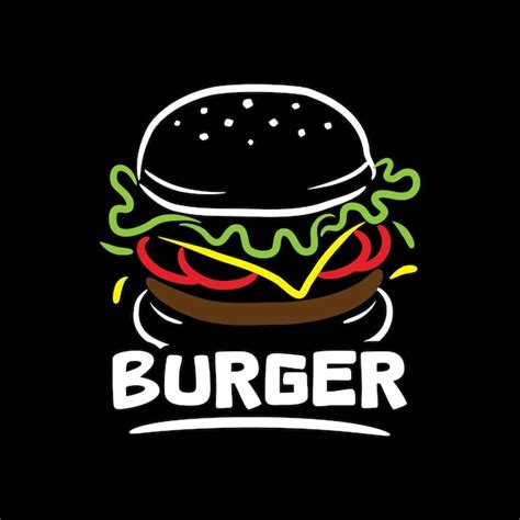 Premium Vector Burger Logo Design Simple Silhouette Stamp